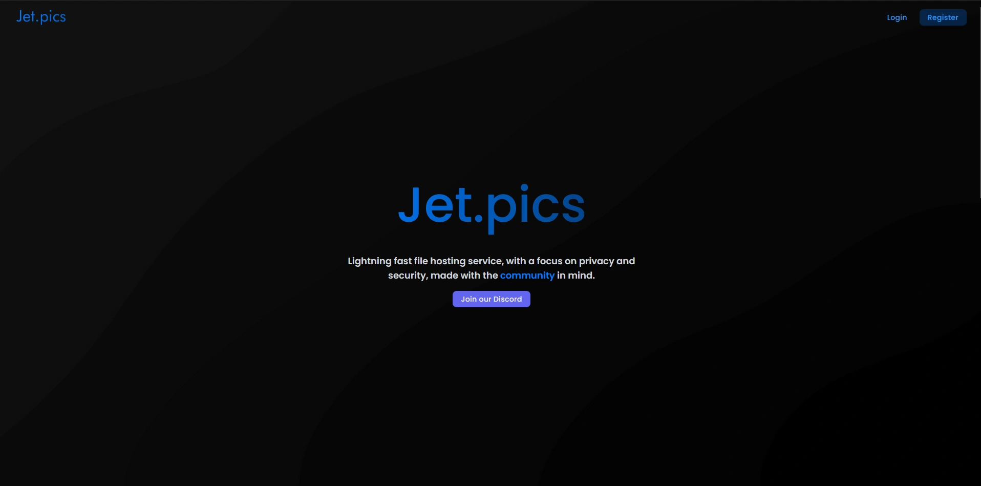Jet.pics landing page
